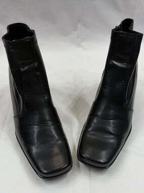 Franco Sarto Women's Square Toe Block Heel Ankle Boots in Black, Size 9M